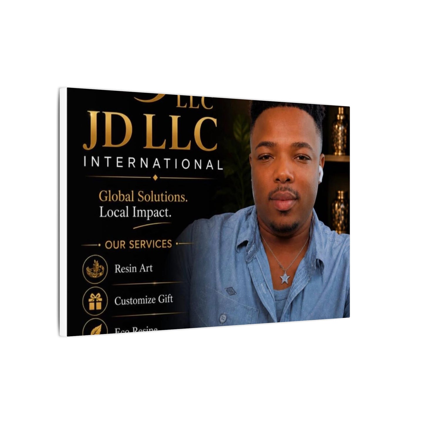 Matte Stretched Canvas - JD LLC International Business Portrait (Customizable)