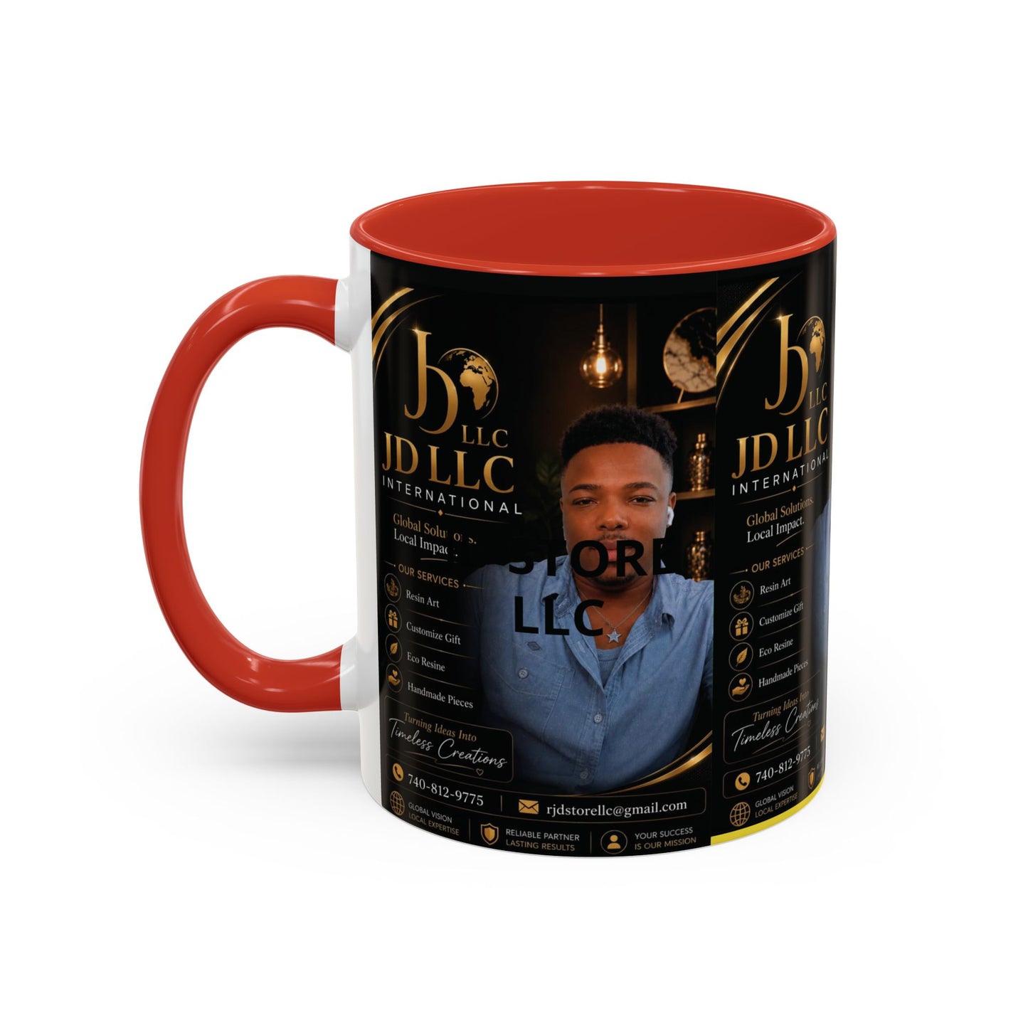 Photo Logo Accent Coffee Mug — Custom Branded Promotional Mug