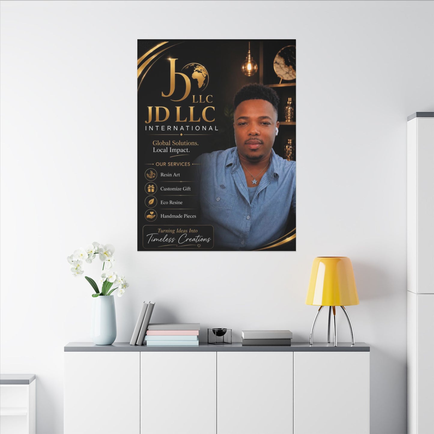 Matte Stretched Canvas - JD LLC International Business Portrait (Customizable)