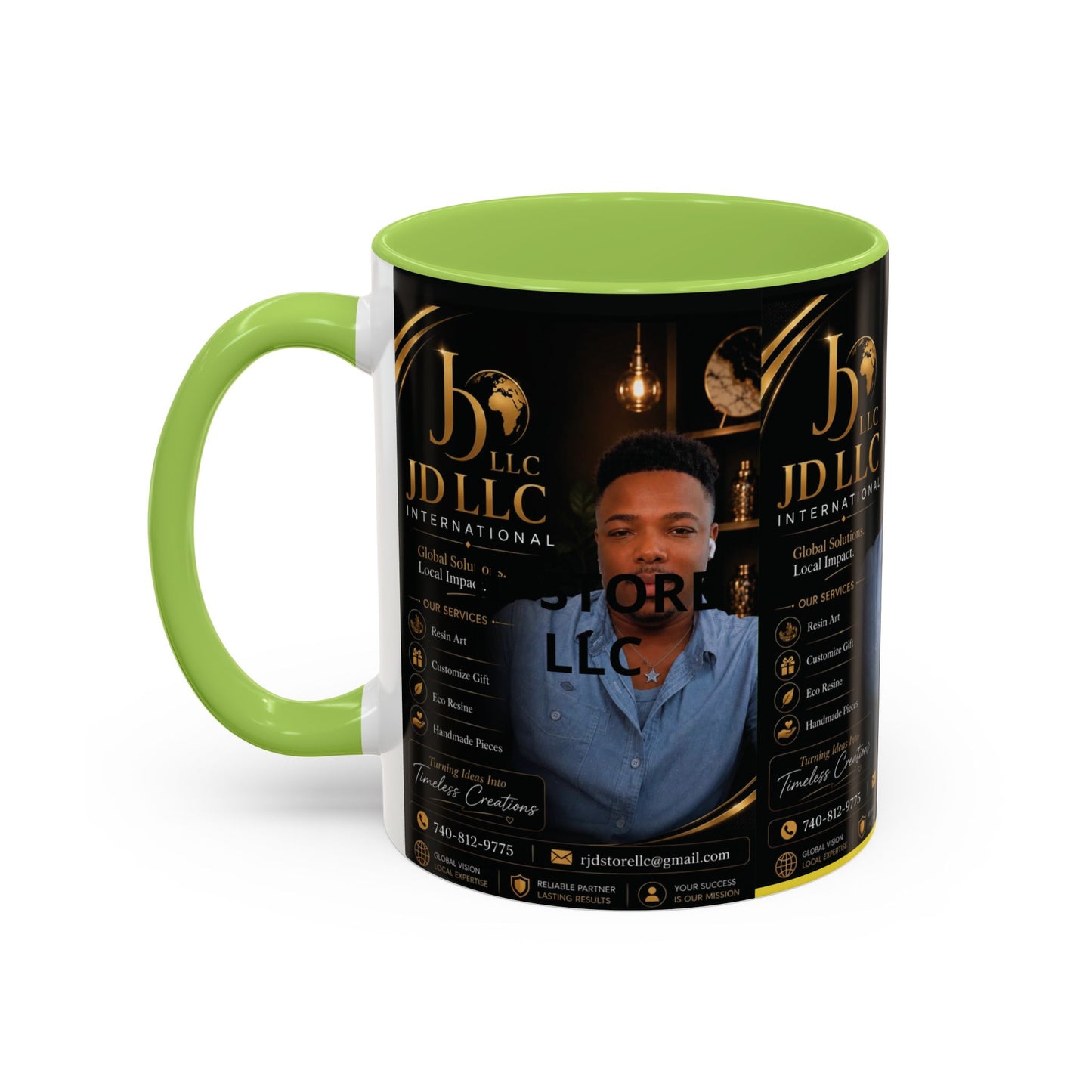 Photo Logo Accent Coffee Mug — Custom Branded Promotional Mug