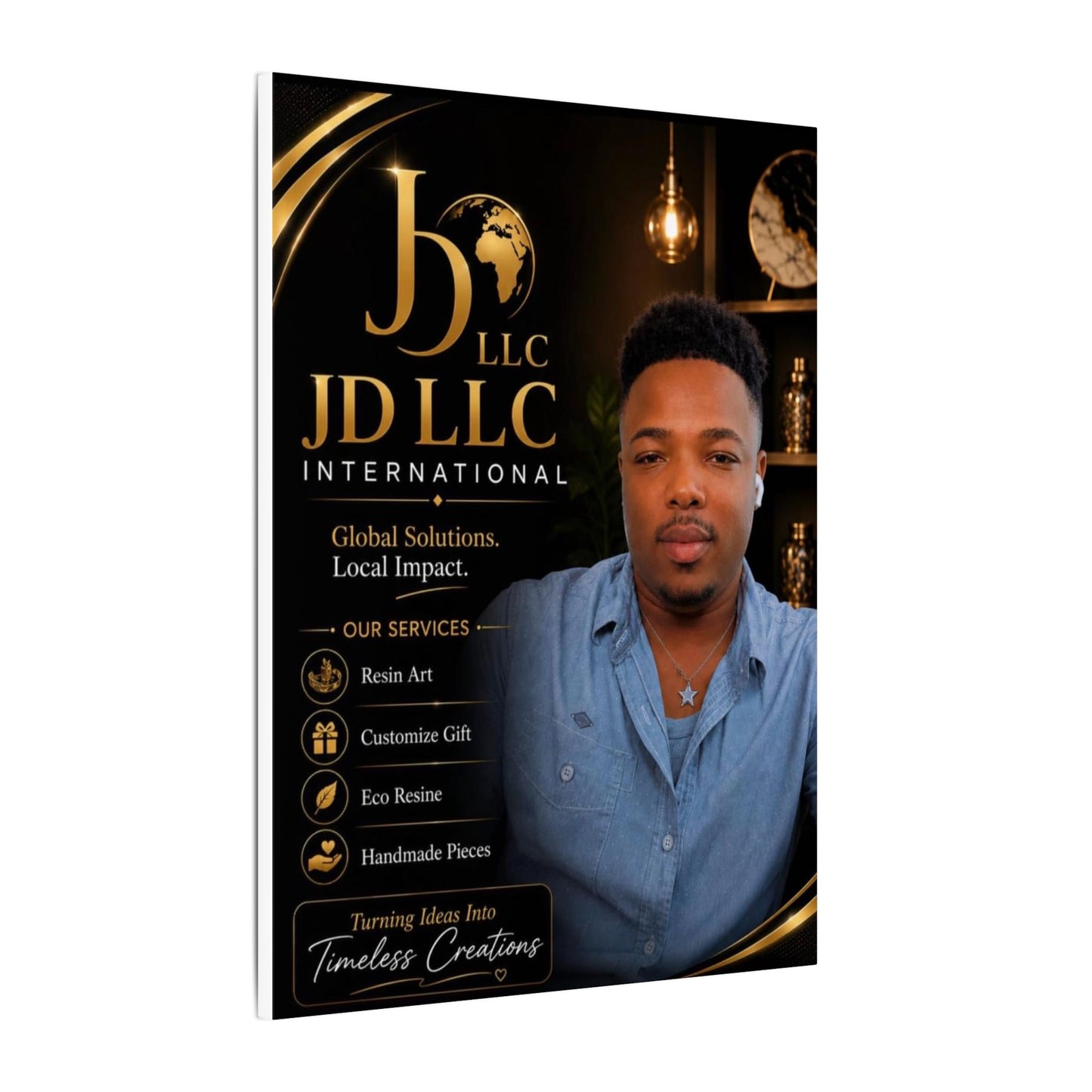 Matte Stretched Canvas - JD LLC International Business Portrait (Customizable)