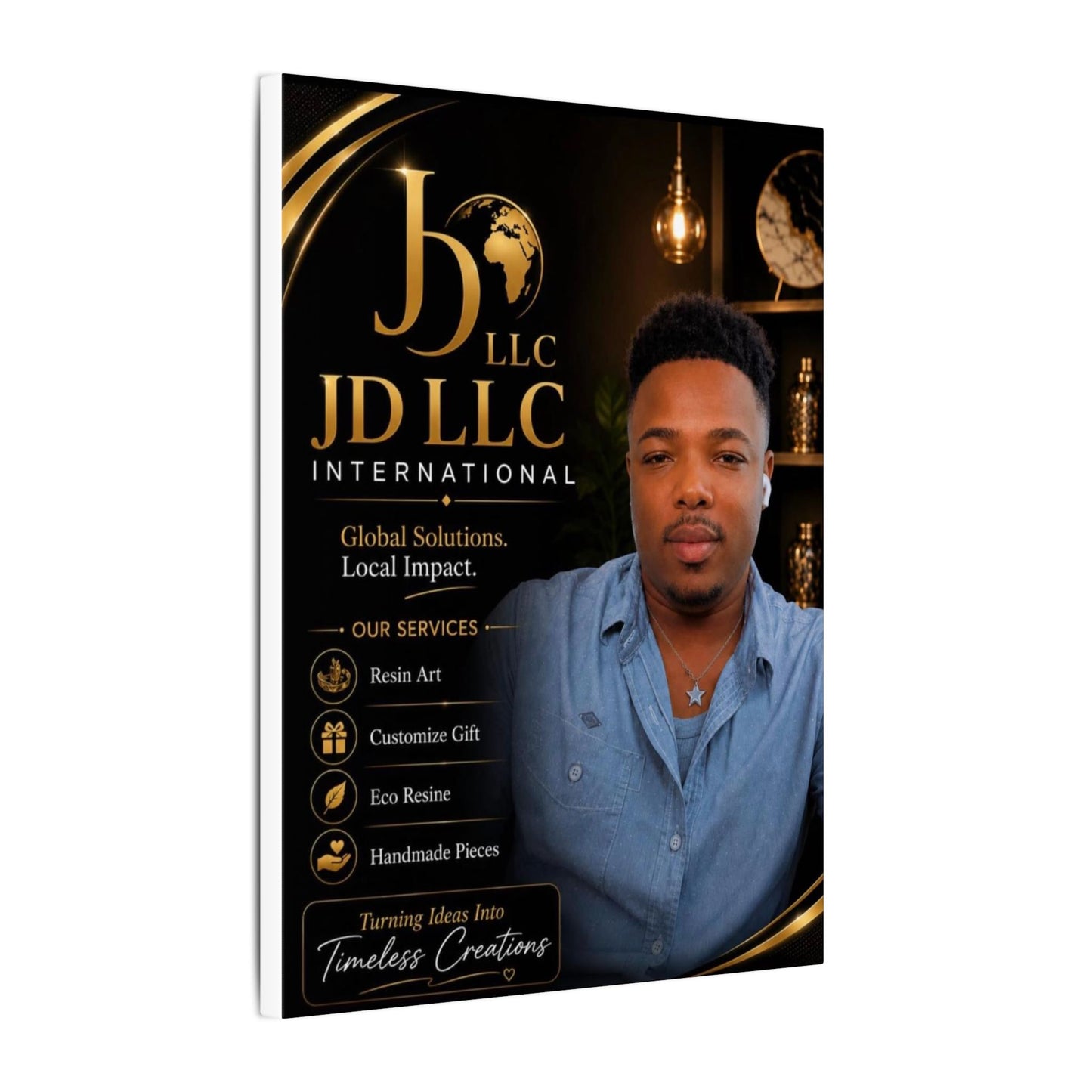 Matte Stretched Canvas - JD LLC International Business Portrait (Customizable)
