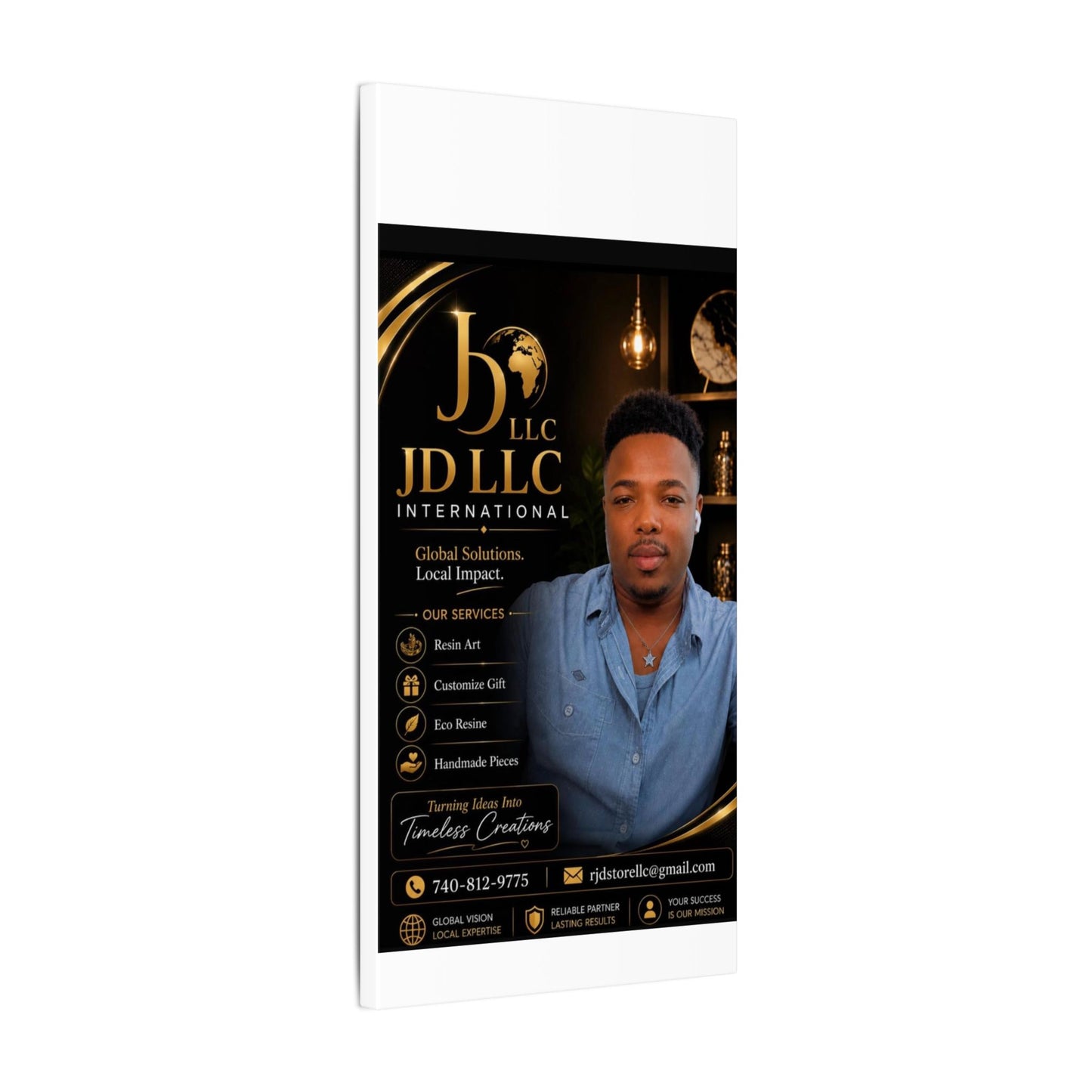 Matte Stretched Canvas - JD LLC International Business Portrait (Customizable)