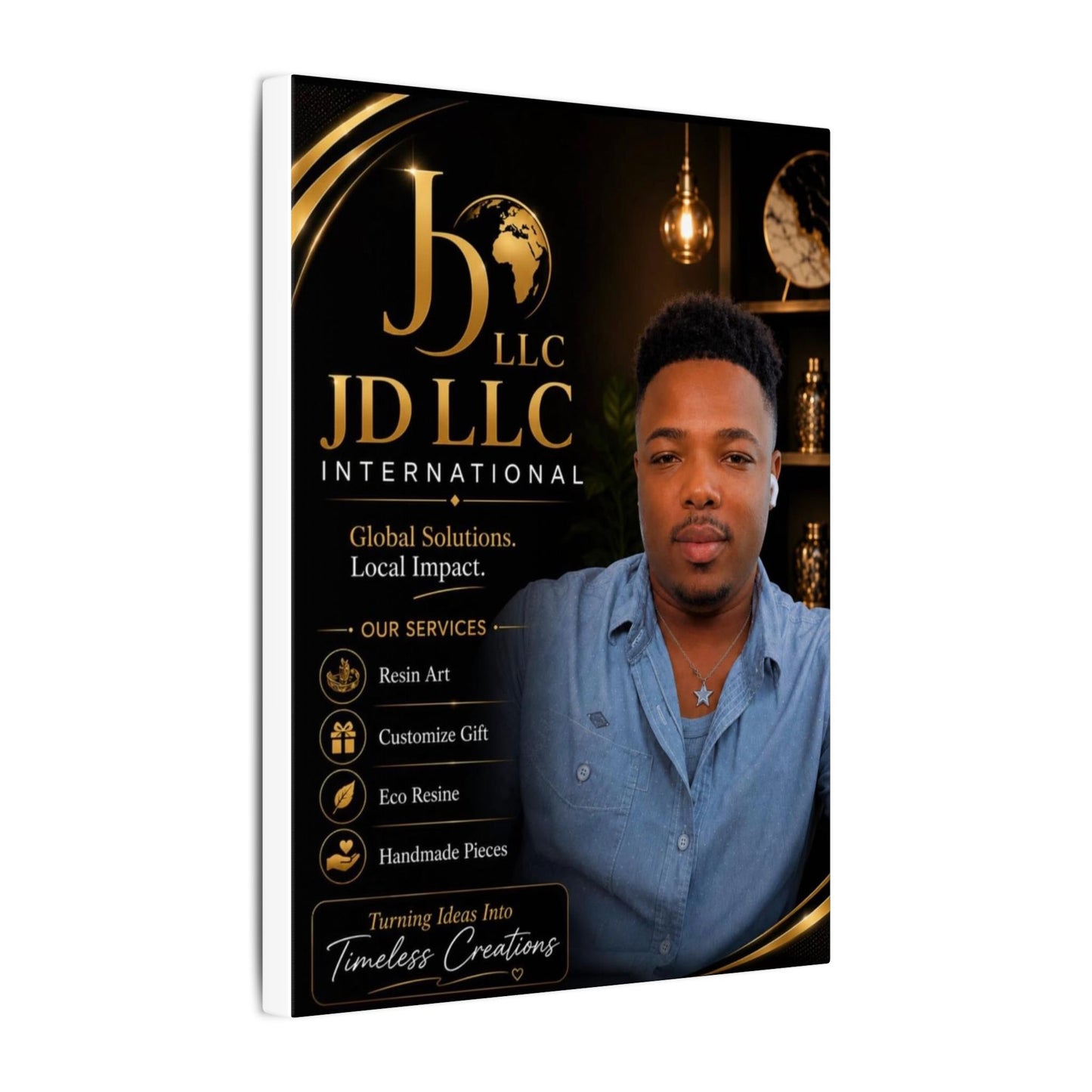 Matte Stretched Canvas - JD LLC International Business Portrait (Customizable)