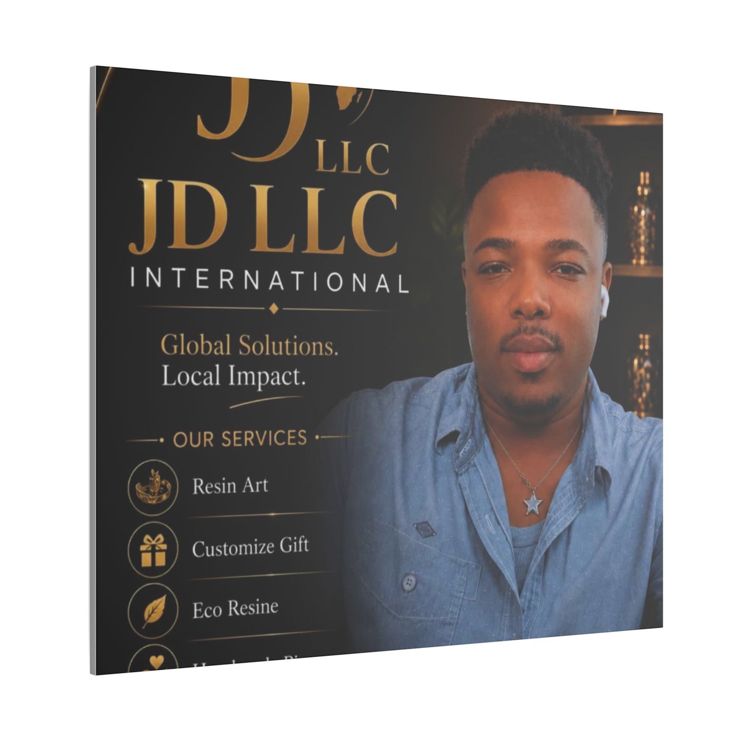Matte Stretched Canvas - JD LLC International Business Portrait (Customizable)