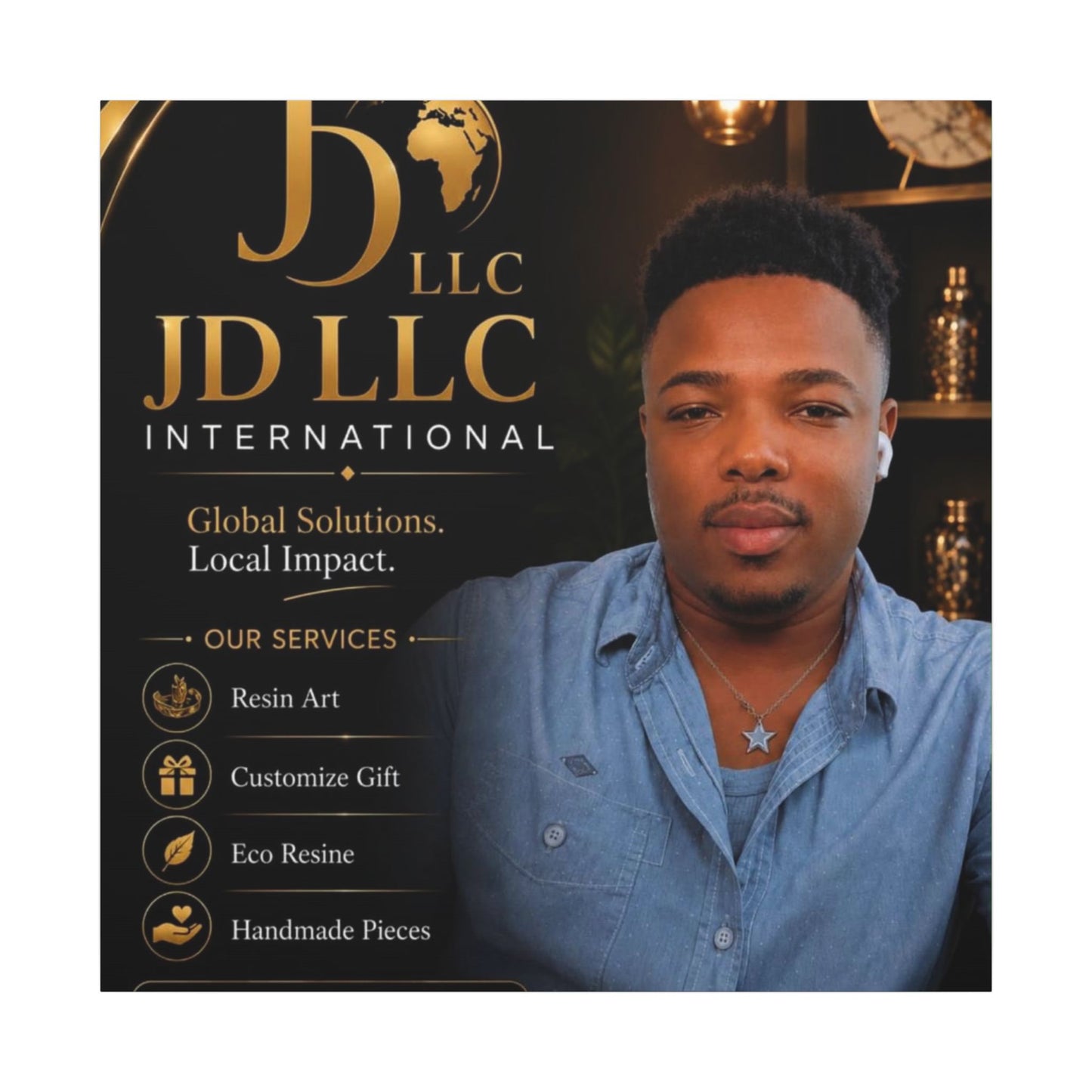 Matte Stretched Canvas - JD LLC International Business Portrait (Customizable)