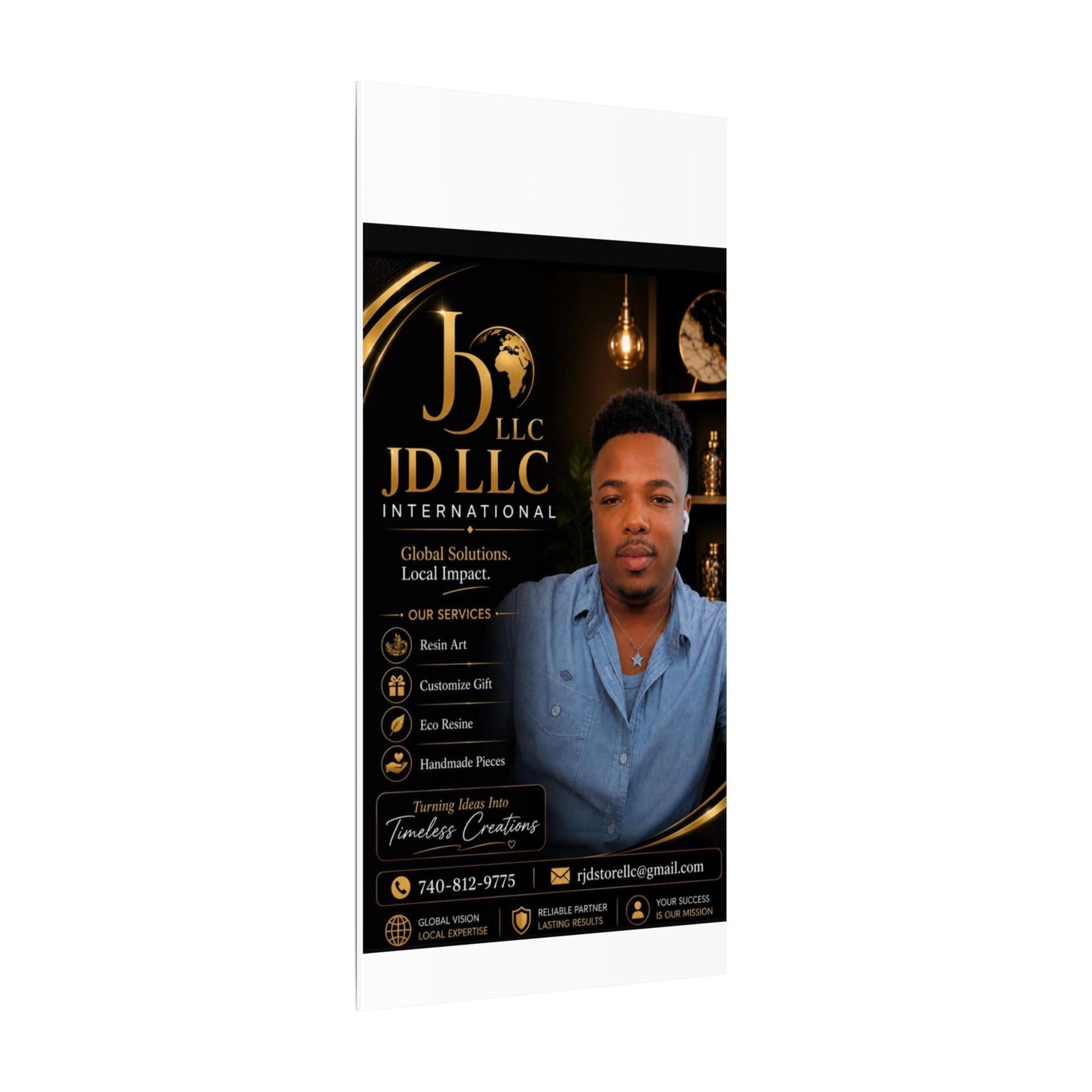 Matte Stretched Canvas - JD LLC International Business Portrait (Customizable)