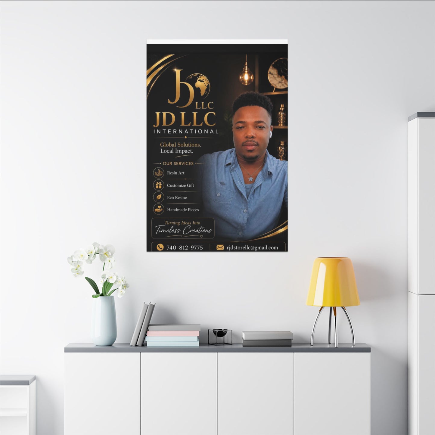 Matte Stretched Canvas - JD LLC International Business Portrait (Customizable)