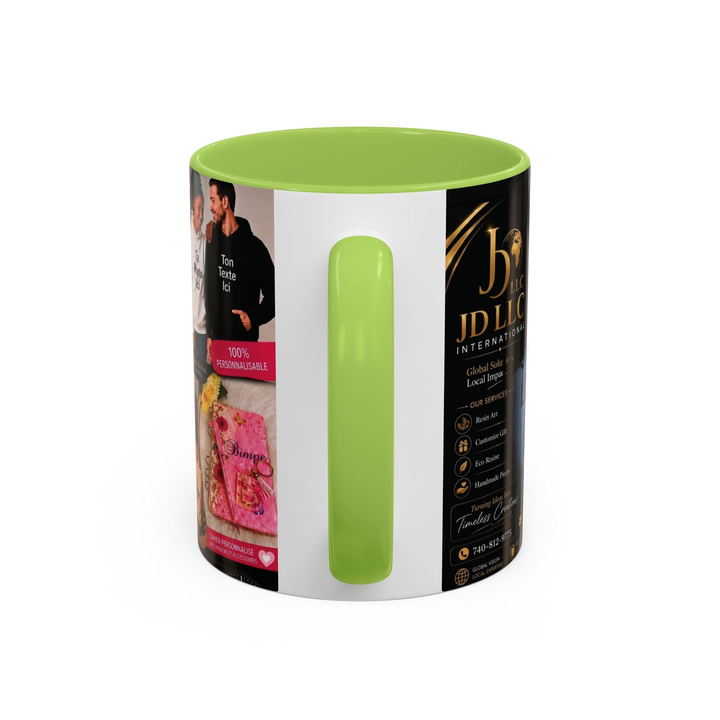 Photo Logo Accent Coffee Mug — Custom Branded Promotional Mug