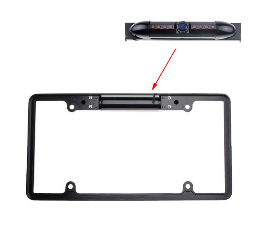 Cross-Border Amazon Us License Plate Frame Reversing Rear View Camera License Plate Frame Infrared Light Night Vision Car Camera