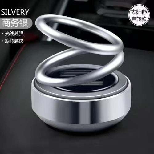 Solar Double Ring Suspended Rotating Aromatherapy Gradient Car Perfume Holder Long-Lasting Light Fragrance Car Interior Decoration Ornaments