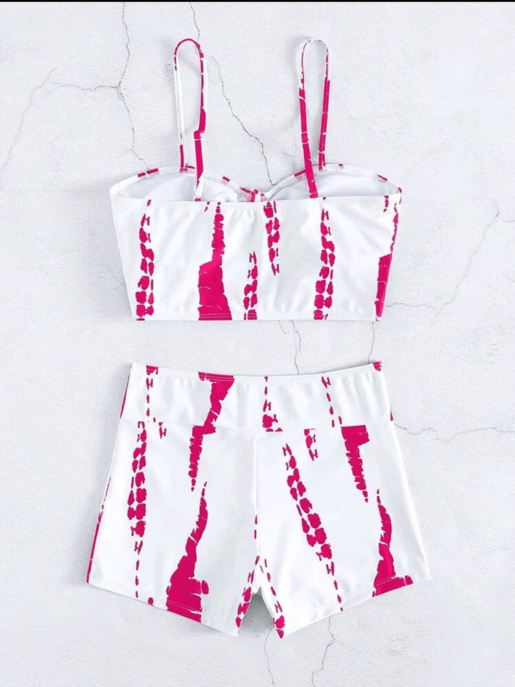 New European and American foreign trade split swimsuit women's high waist flat angle net red cross-border sexy AliExpress swimsuit manufacturers wholesale
