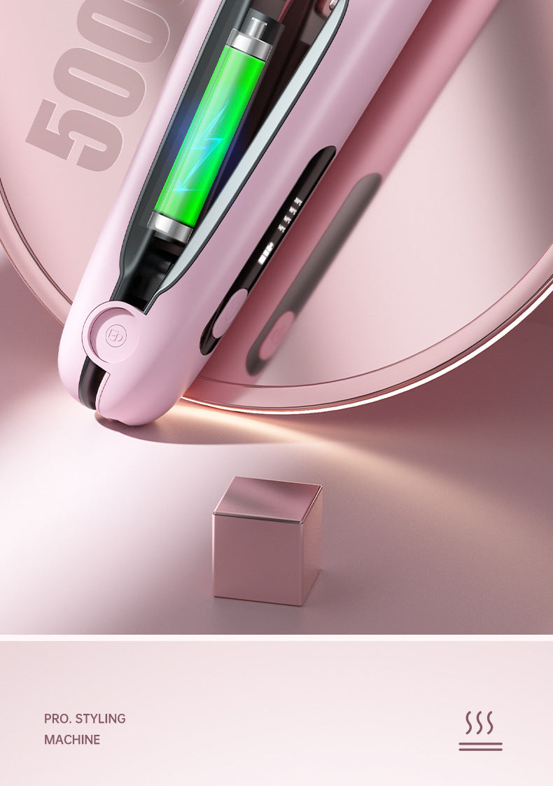 USB rechargeable wireless hair straightener straight curling iron dual-purpose curling iron portable straight plate splint hair straightener