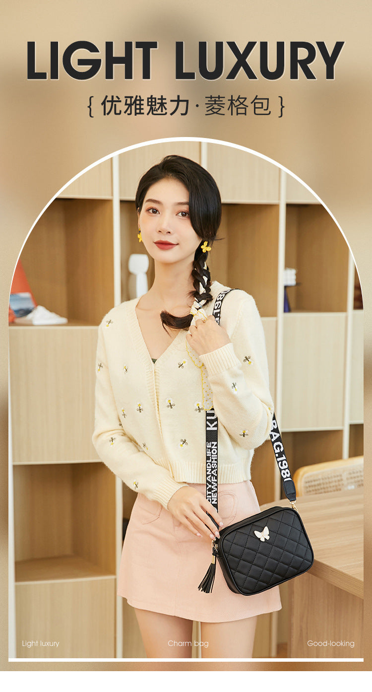 bag 2022ladies bag fashion bag wholesale leisurely simple diamond embroidered camera bag a generation of hair