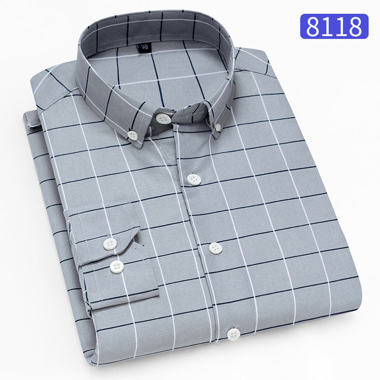 New Men's Printed Long-Sleeved Shirt, Korean Style Slim Fit, Youth Fashion, Casual and Versatile Shirt, Cross-Border Bestseller in Europe and America
