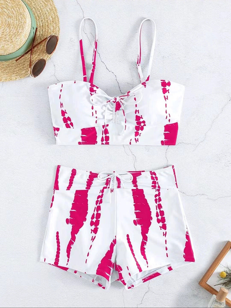New European and American foreign trade split swimsuit women's high waist flat angle net red cross-border sexy AliExpress swimsuit manufacturers wholesale