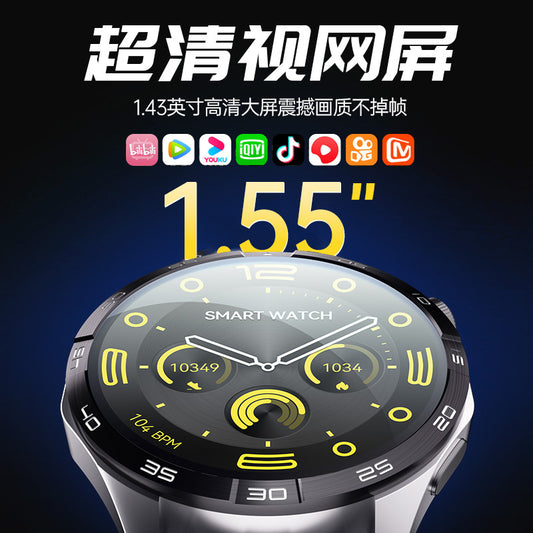 WATCH 4 Cellular Card Smart Watch Free Download Running Single Camera nfc Game Heart Rate Monitoring