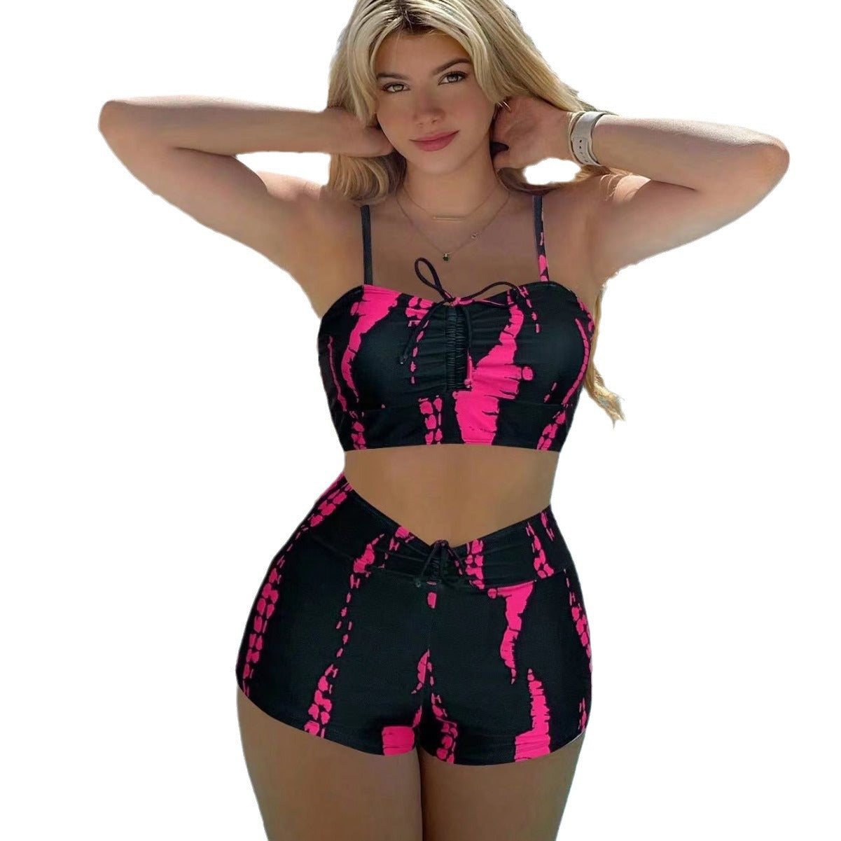 New European and American foreign trade split swimsuit women's high waist flat angle net red cross-border sexy AliExpress swimsuit manufacturers wholesale