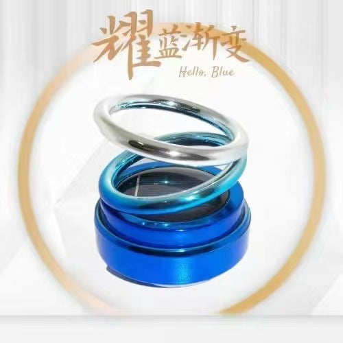 Solar Double Ring Suspended Rotating Aromatherapy Gradient Car Perfume Holder Long-Lasting Light Fragrance Car Interior Decoration Ornaments