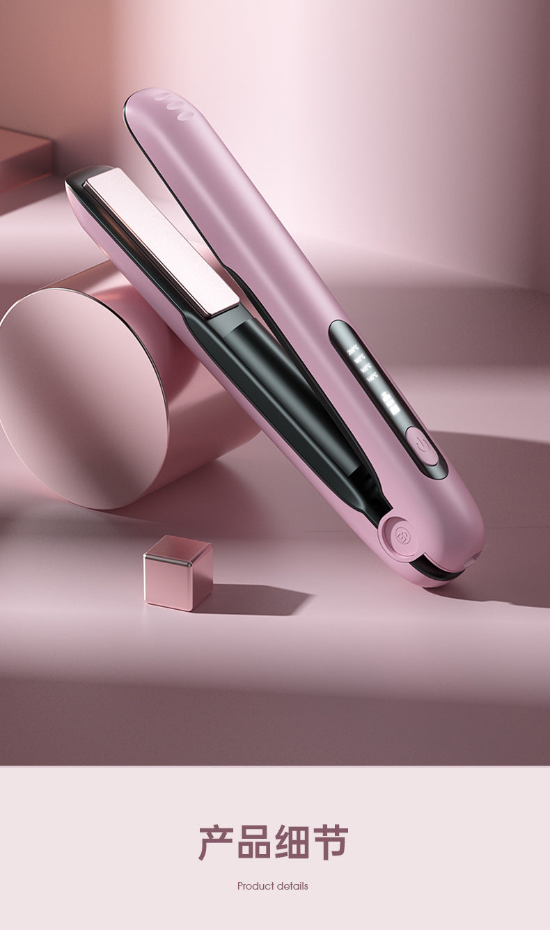 USB rechargeable wireless hair straightener straight curling iron dual-purpose curling iron portable straight plate splint hair straightener