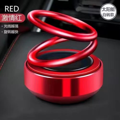 Solar Double Ring Suspended Rotating Aromatherapy Gradient Car Perfume Holder Long-Lasting Light Fragrance Car Interior Decoration Ornaments