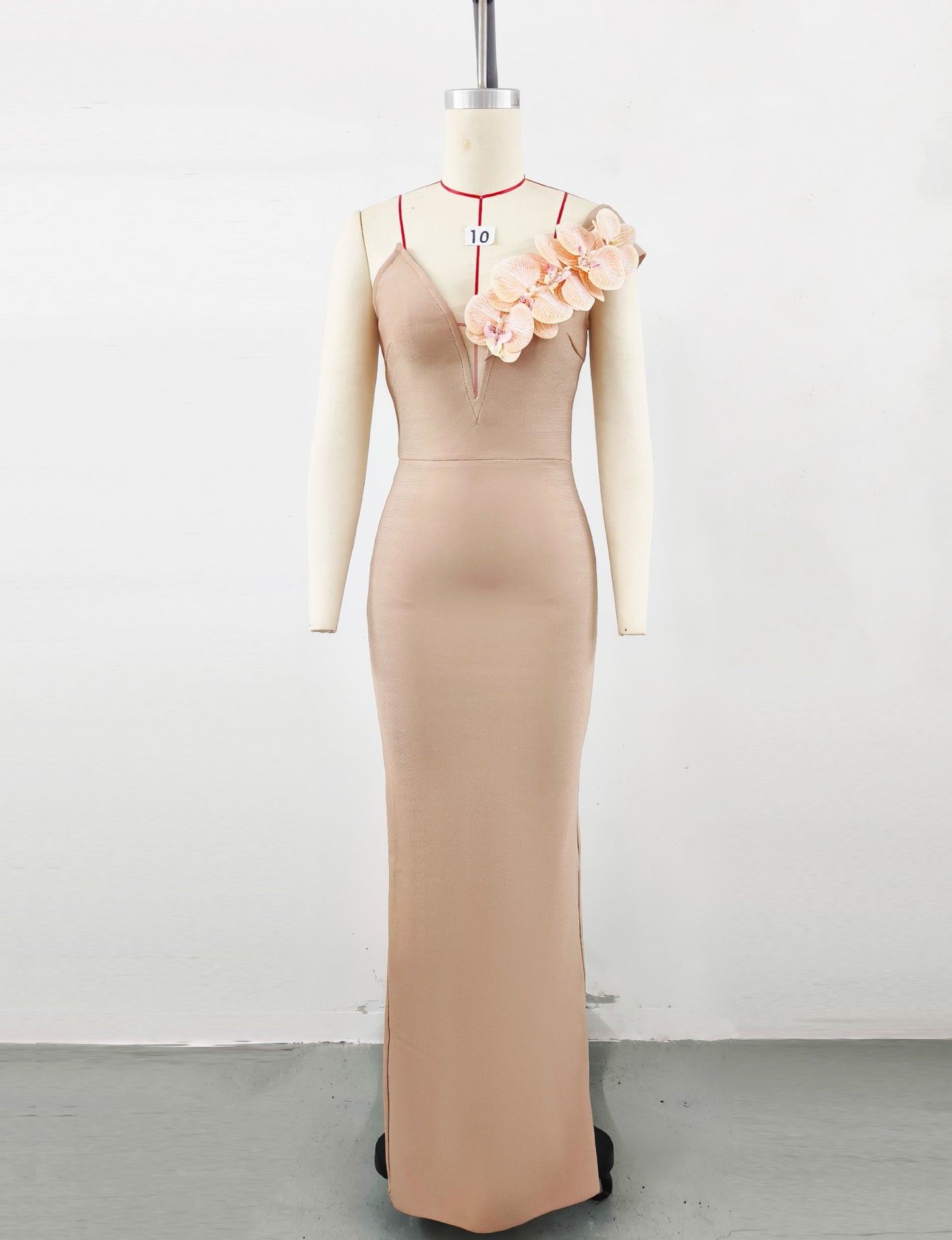 Women's Elegant one-shoulder Floral Evening Gown