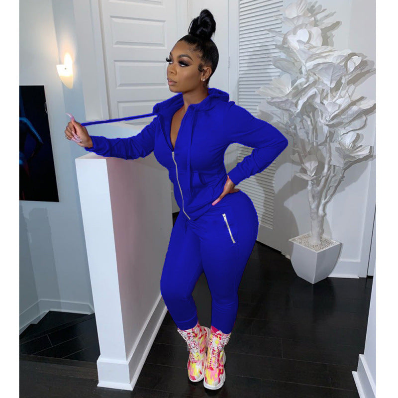 Women’s Fashion Zip-Up Two-Piece Lounge Set