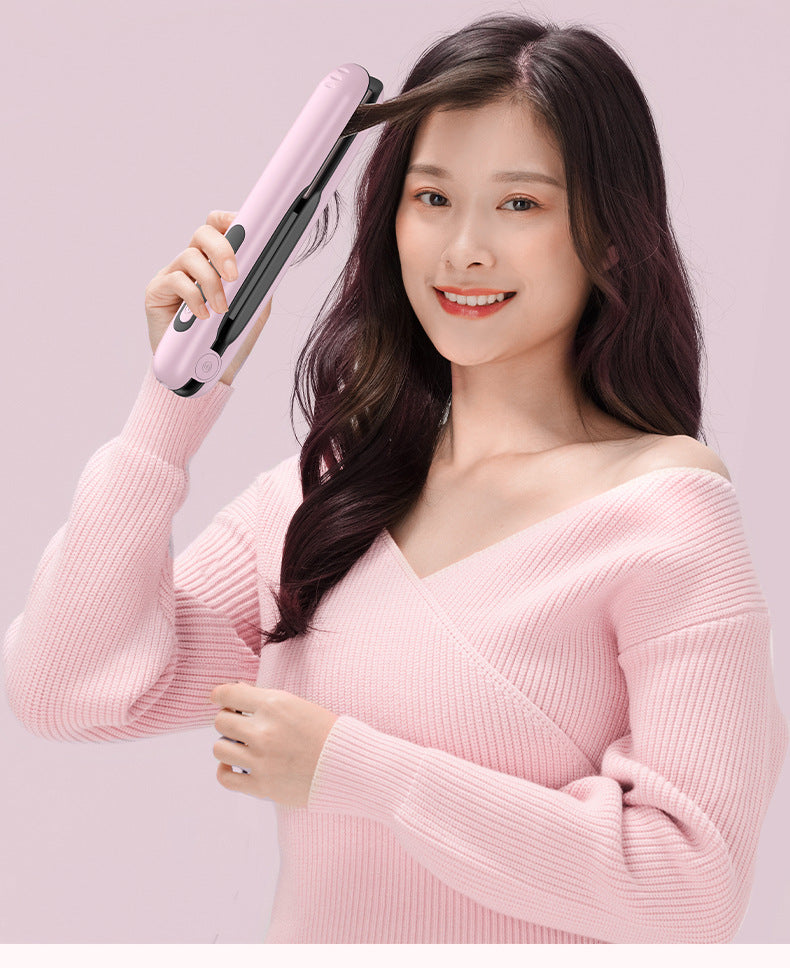 USB rechargeable wireless hair straightener straight curling iron dual-purpose curling iron portable straight plate splint hair straightener