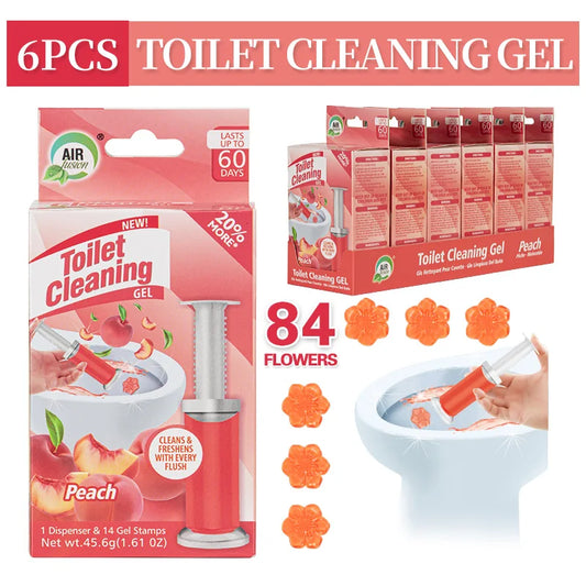 Air Fusion Toilet Cleaning Gel Stamp Fresh Gel Toilet Bowl Cleaning Stamps Deodorizing Clean Peach Scent Each 1.6oz 2 Pack