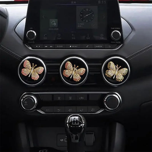 Crystal Butterfly Car Air Vent Clip – Luxury Aromatherapy Air Freshener