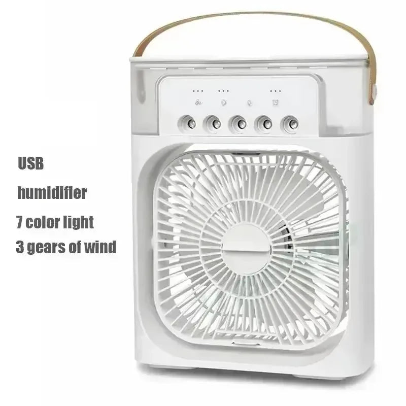 Fan Portable Air Cooler Conditioner Humidifier with 500mL Water Tank Quite Mist Water Spray Fan for Home Room Camping Car Office