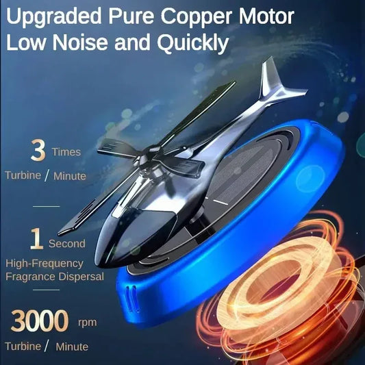 Solar Rotating Helicopter Car Air Freshener – Premium Aromatherapy Diffuser