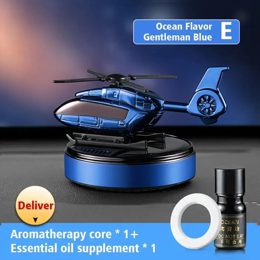 Car Solar Air Freshener Airplane Solar Helicopter Interior Accessories Trim Propeller Rotary Perfume Diffuser Deodorant