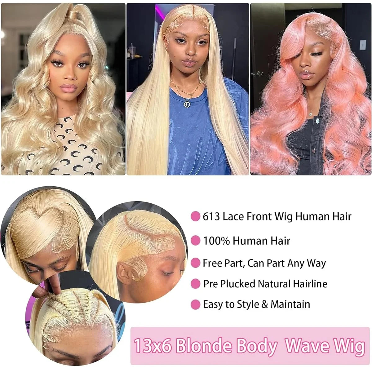 220% 613 Hd Lace Frontal Wig 13x6 30 Inch Body Wave 100% Human Hair Wigs 220 Density Pre Plucked Colored Blonde Transparent Wet And Wavy Lace Front Wig
