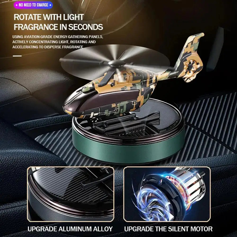 Car Solar Air Freshener Airplane Solar Helicopter Interior Accessories Trim Propeller Rotary Perfume Diffuser Deodorant