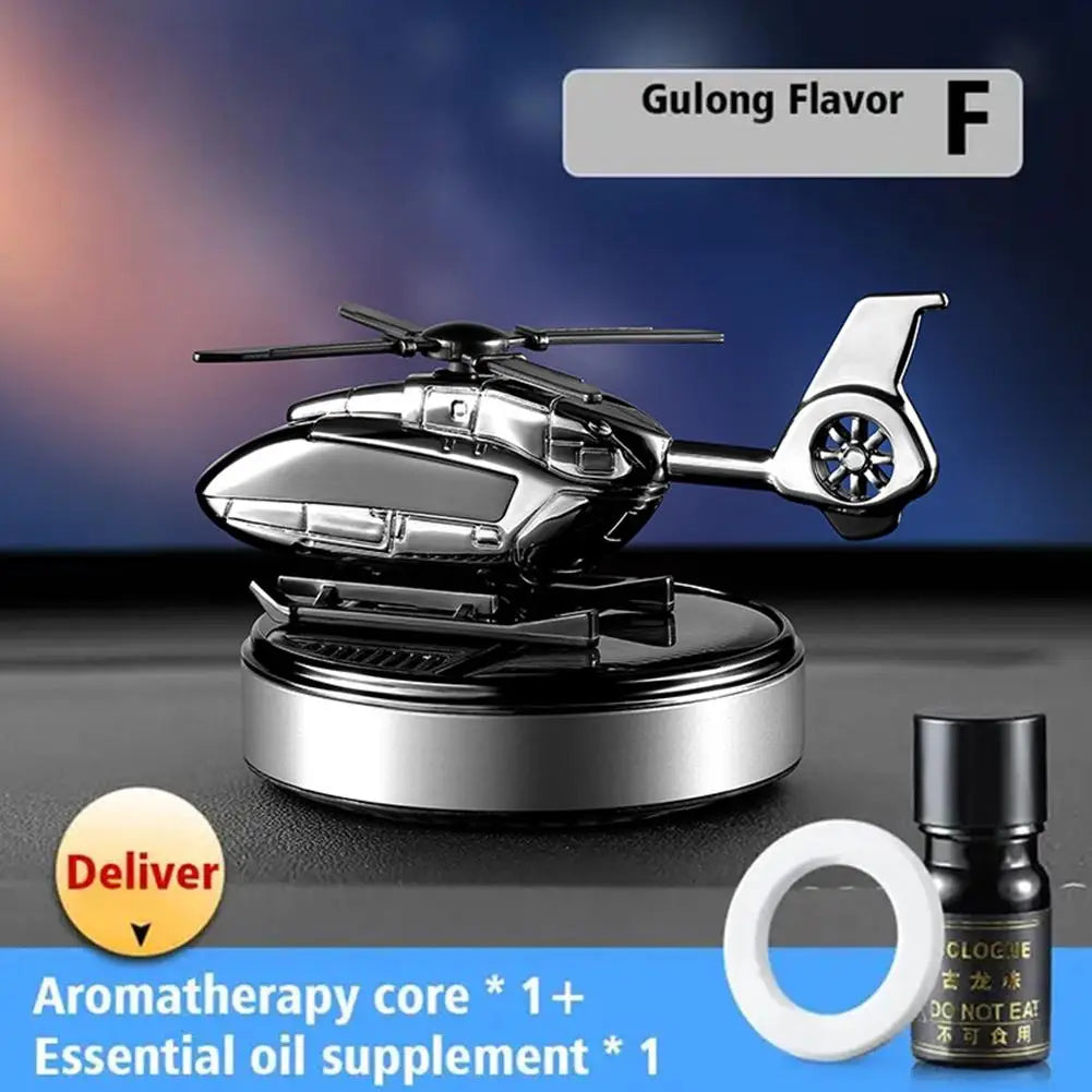 Car Solar Air Freshener Airplane Solar Helicopter Interior Accessories Trim Propeller Rotary Perfume Diffuser Deodorant