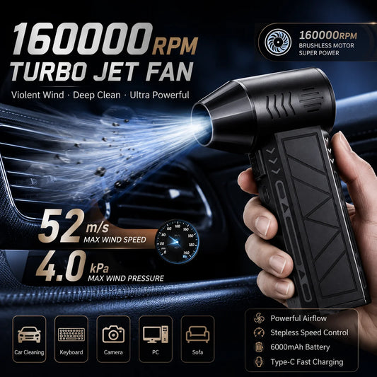 160000 RPM Turbo Jet Blower – Rechargeable Cordless Air Duster