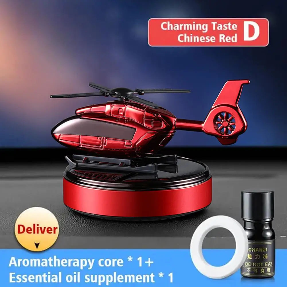 Car Solar Air Freshener Airplane Solar Helicopter Interior Accessories Trim Propeller Rotary Perfume Diffuser Deodorant