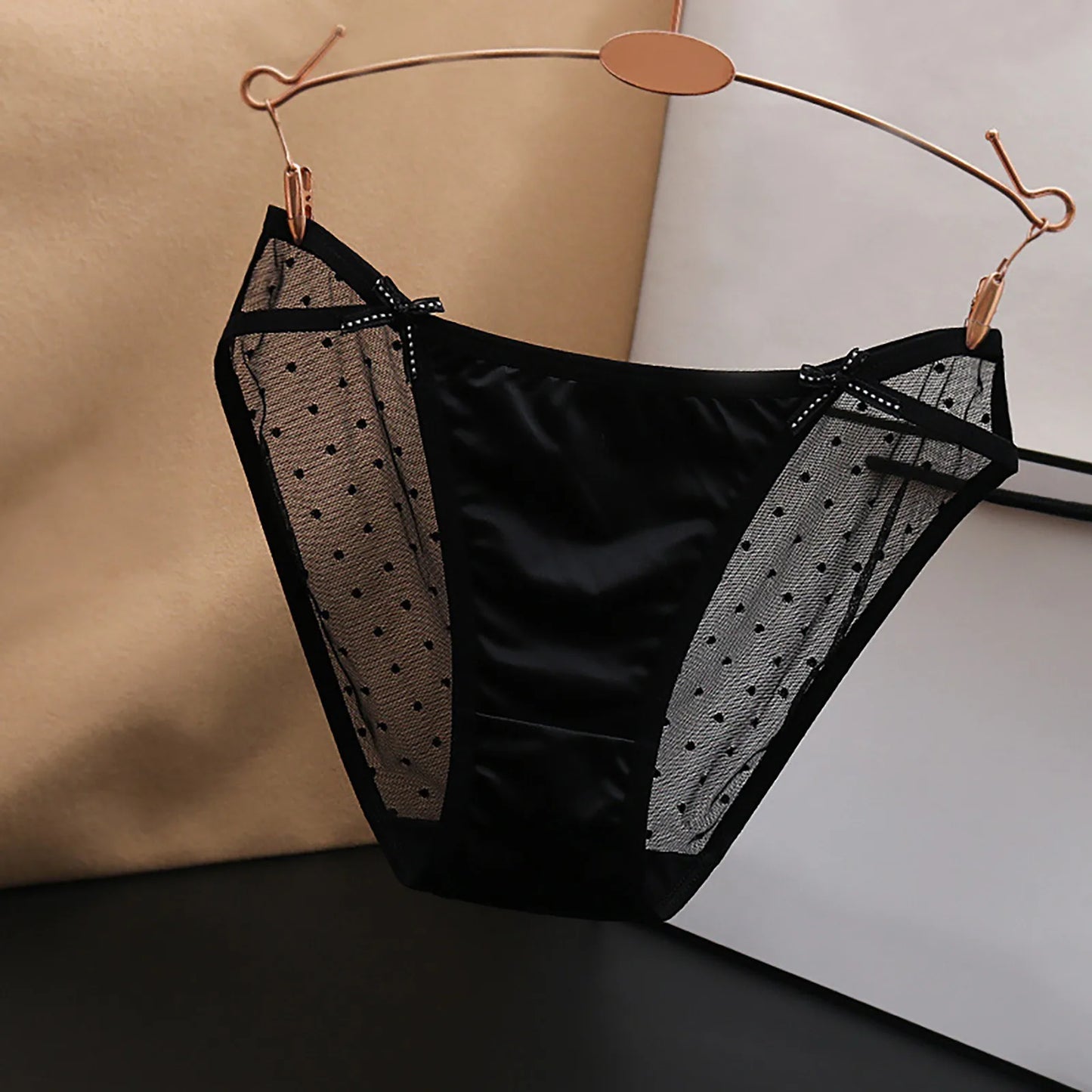 Lace Mesh Women'S Panties Big Size S-Xl Soft Cozy Underwear Female Silk Satin Briefs Breathable Underpants Sexy Lingerie