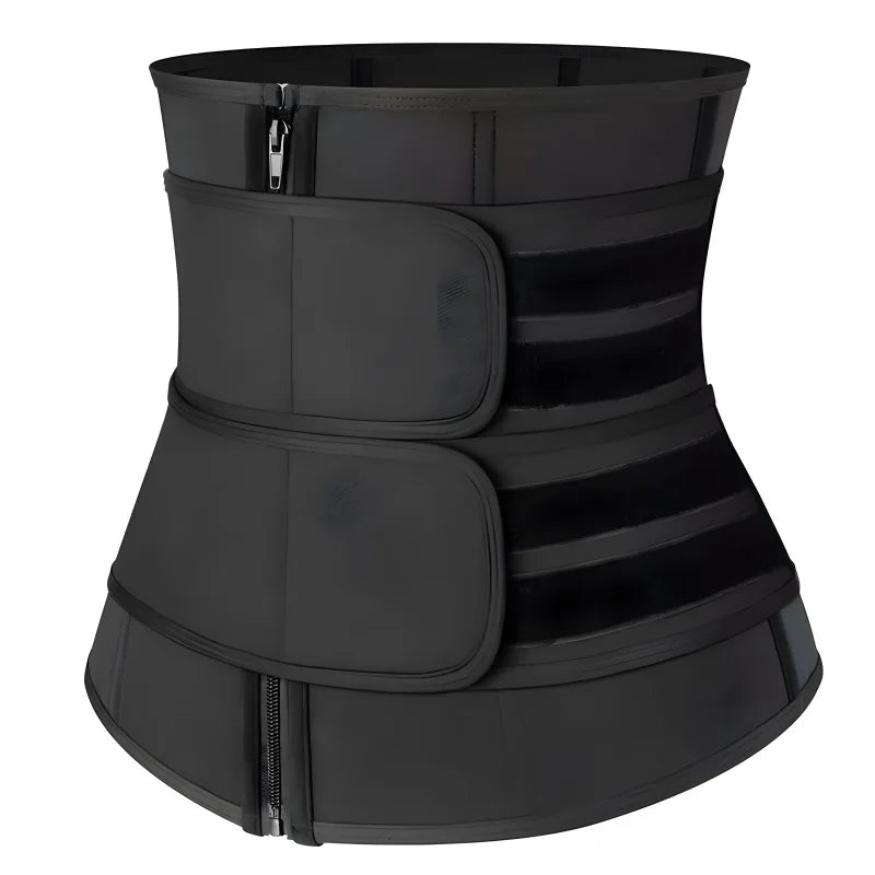 Sculpt & Lift Waist Trainer Waist Trainer, Trimmer, Cincher, Body Shaper, Belly Band- Double Belt Zipper Stomach Wraps for Weight Loss & Postpartum Recovery High Compression Zipper Corset with Adjustable Dual Straps for Shape