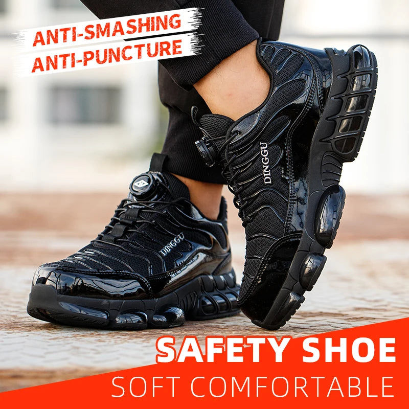 Puncture Proof Lace-up Work Shoes, Industrial And Construction Site Versatile Safety Footwear for Men: Puncture-Proof, Steel Toe