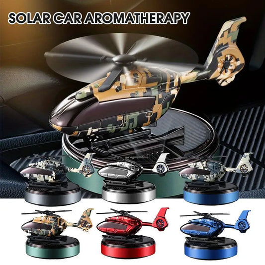 Solar Airplane Car Air Freshener – Rotating Propeller Aromatherapy Diffuser