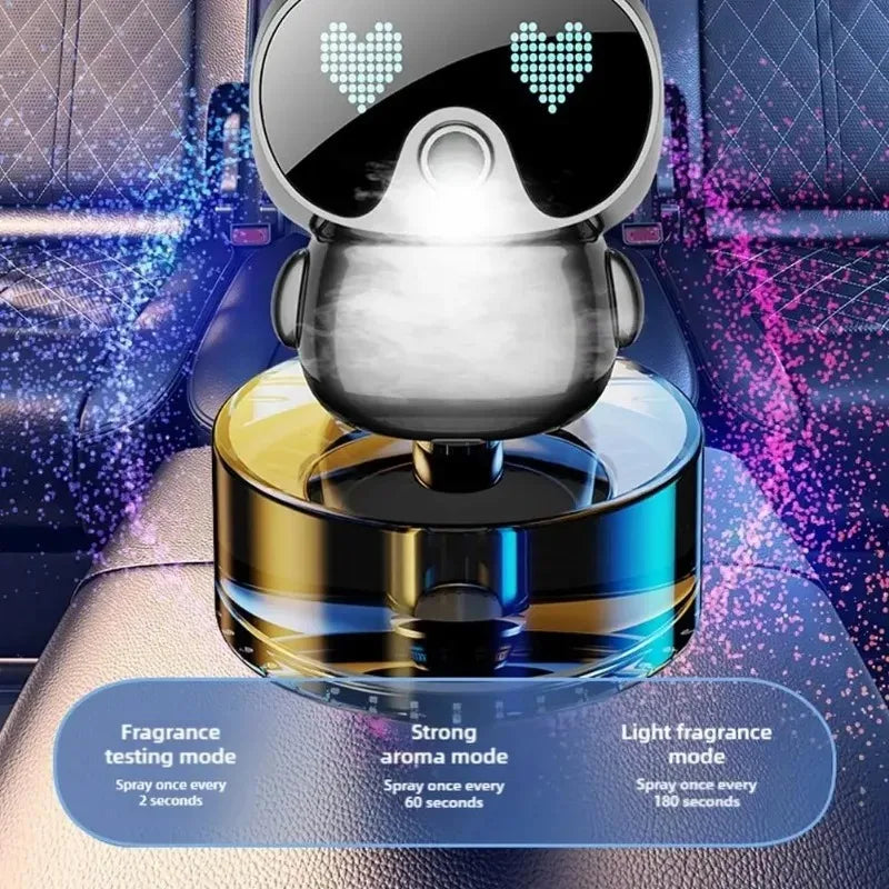 High Quality Auto-Spray&Car Decor Smart Rechargeable Car Air Freshener Automatic Aromatherapy Diffuser with Robotic Design