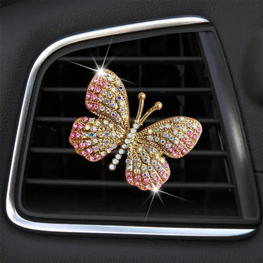 Crystal Butterfly Car Air Vent Clip – Luxury Aromatherapy Air Freshener
