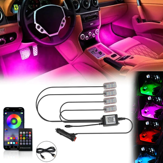 Car Foot Light Ambient Light Atmosphere Decorative Lamp RGB Decorative Lamp LED Car Interior Remote APP Control