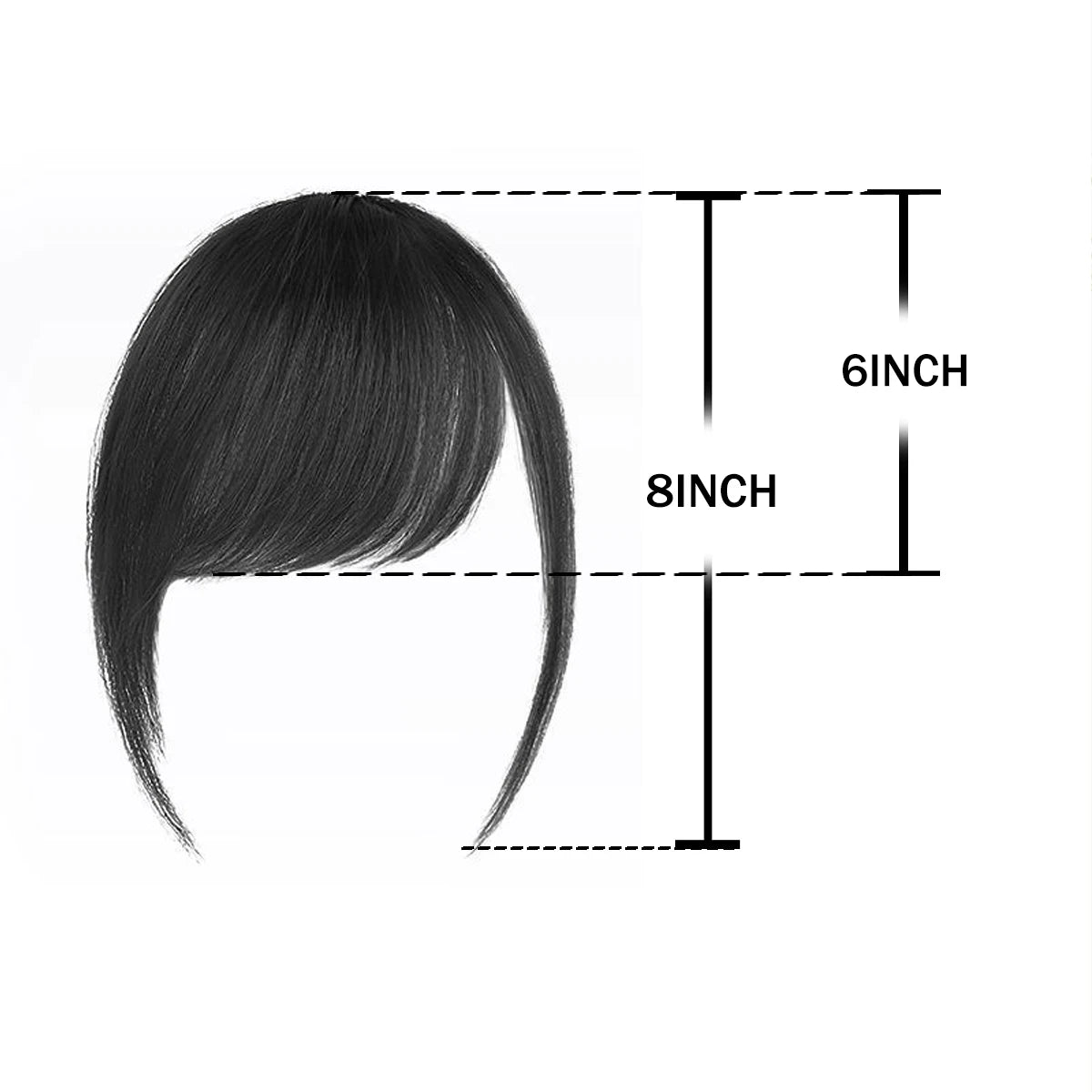 Synthetic  Slanted Bangs Short Brown Black Fake Hair Fringe Extension Clip in Hairpieces Accessories for Women Girl