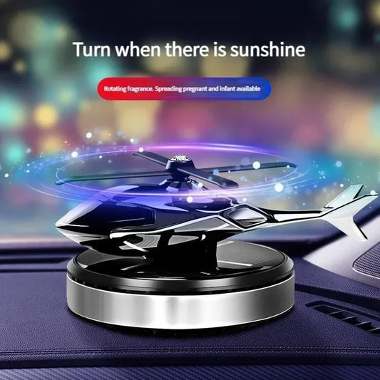 Solar Helicopter Car Air Freshener – Rotating Aromatherapy Diffuser