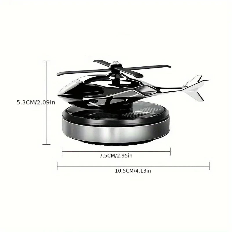 New Car Air Freshener Solar Helicopter Decoration Alloy Propeller Rotating Auto Flavoring Perfume Diffuser Interior Accessories