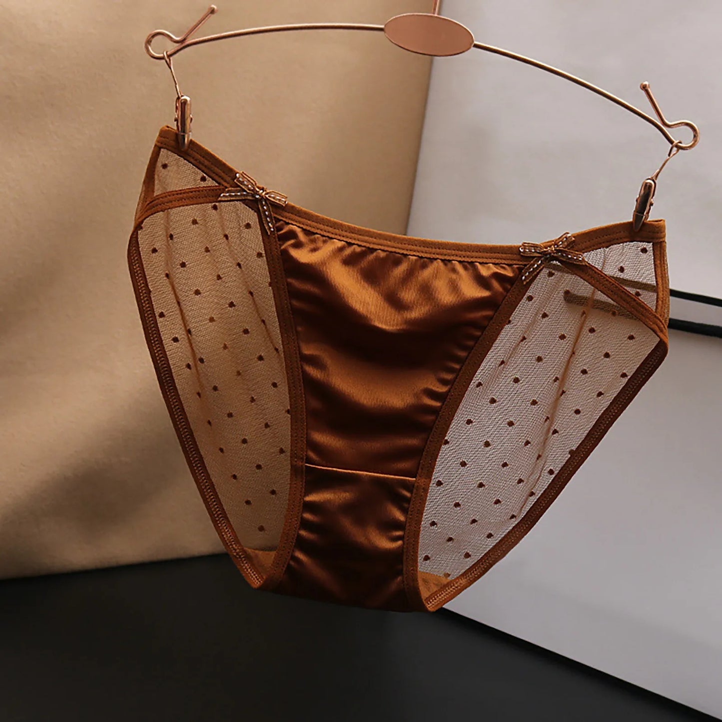 Lace Mesh Women'S Panties Big Size S-Xl Soft Cozy Underwear Female Silk Satin Briefs Breathable Underpants Sexy Lingerie