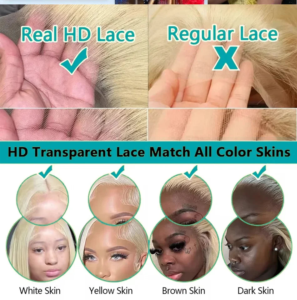 220% 613 Hd Lace Frontal Wig 13x6 30 Inch Body Wave 100% Human Hair Wigs 220 Density Pre Plucked Colored Blonde Transparent Wet And Wavy Lace Front Wig